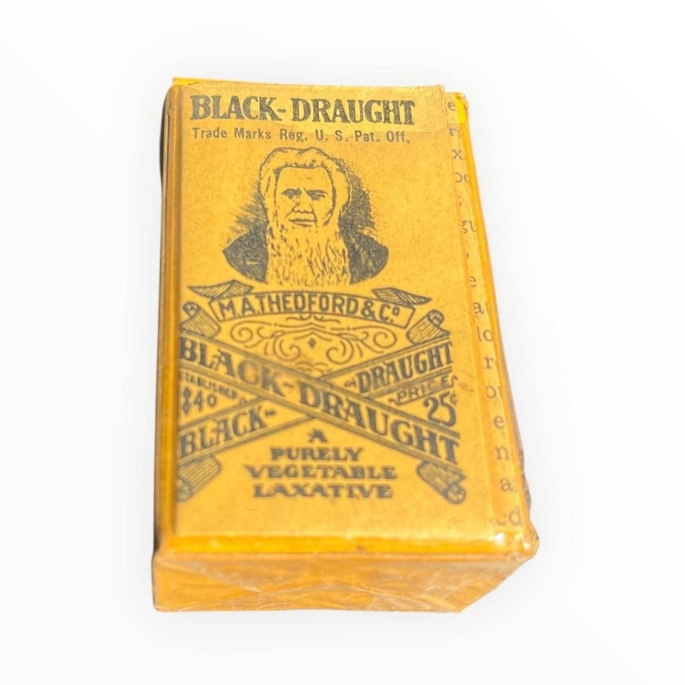 VTG 1920s Black Draught Purely Vegetable Laxative Medicine New In Box Sealed